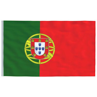 vidaXL Flaga Portugalii z masztem, 6,23 m, aluminium