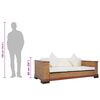 vidaXL 3-osobowa sofa z poduszkami, brązowa, naturalny rattan