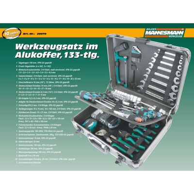 Brüder Mannesmann Zestaw narzędzi, 133 elementy w walizce