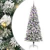 vidaXL Sztuczna choinka z zawiasami 300 LED Zielony i Biały 210 cm