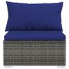 vidaXL 3-osobowa sofa ogrodowa z poduszkami, szary rattan PE