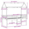 vidaXL Wysokie łóżko z dachem, woskowy brąz, 90x200 cm, drewno sosnowe