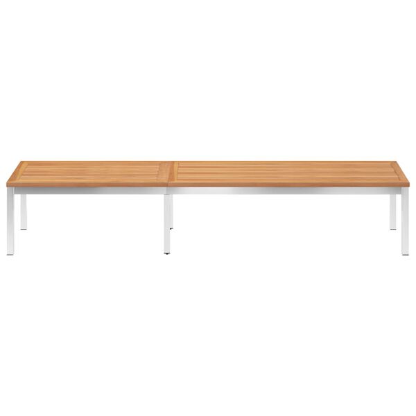 vidaXL Leżak, lite drewno tekowe i stal nierdzewna