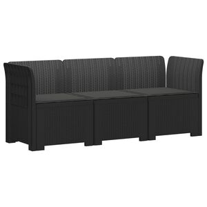 vidaXL Sofa ogrodowa 3-osobowa z poduszkami w rattanowym wyglądzie