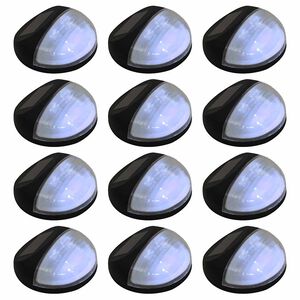 vidaXL Ścienne lampy solarne LED na zewnątrz, 12 szt, okrągłe, czarne