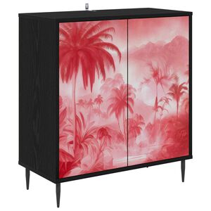 vidaXL Bufet AACHEN Czarny dąb 69 x 33 x 76 cm Drewno inżynieryjne