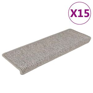 vidaXL Samoprzylepne nakładki na schody, 15 szt., 65x21x4 cm, srebrne