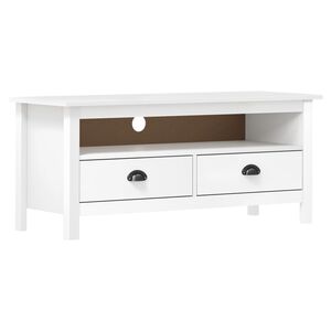 vidaXL Szafka TV Hill, biała, 110x40x47 cm, lite drewno sosnowe