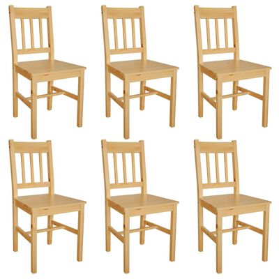 vidaXL Krzesła stołowe, 6 szt., drewno sosnowe