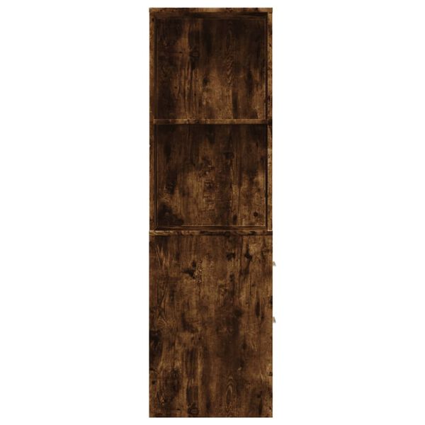 vidaXL Wąska szafka łazienkowa na k&oacute;łkach, przydymiony dąb