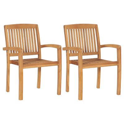 vidaXL Ogrodowe krzesła sztaplowane, 2 szt., lite drewno tekowe