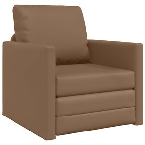 vidaXL Sofa podłogowa 2-w-1, cappuccino, 112x174x55 cm, sztuczna sk&oacute;ra
