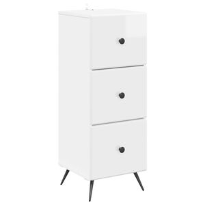 vidaXL Szafka z Szufladami Biały wysoki połysk 33 x 34,5 x 90 cm