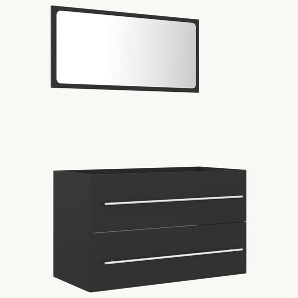 vidaXL 2-częściowy zestaw mebli łazienkowych, szary, płyta wi&oacute;rowa