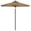 vidaXL Parasol ogrodowy LED, stalowy słupek, taupe, 225x225x212 cm