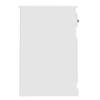 vidaXL Biurko z szufladą, białe z połyskiem, 115x50x75 cm