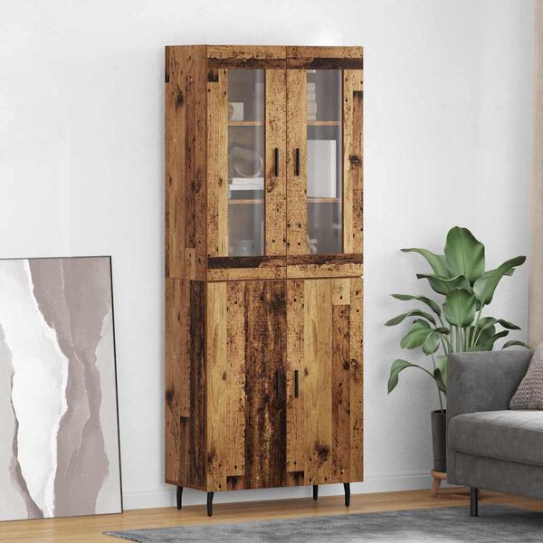 vidaXL Highboard 2 pcs Stare drewno Materiał drewnopochodny