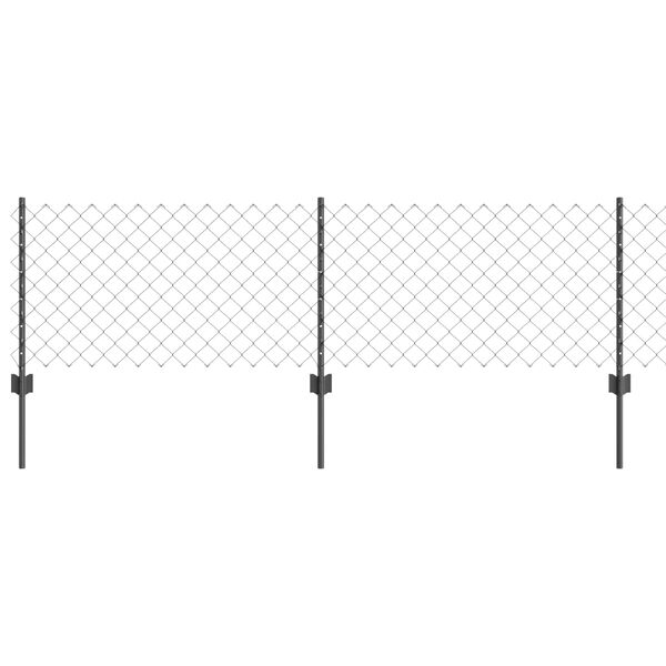 vidaXL Ogrodzenie z słupkiem Szary 0,6 x 25 m Stal i PVC