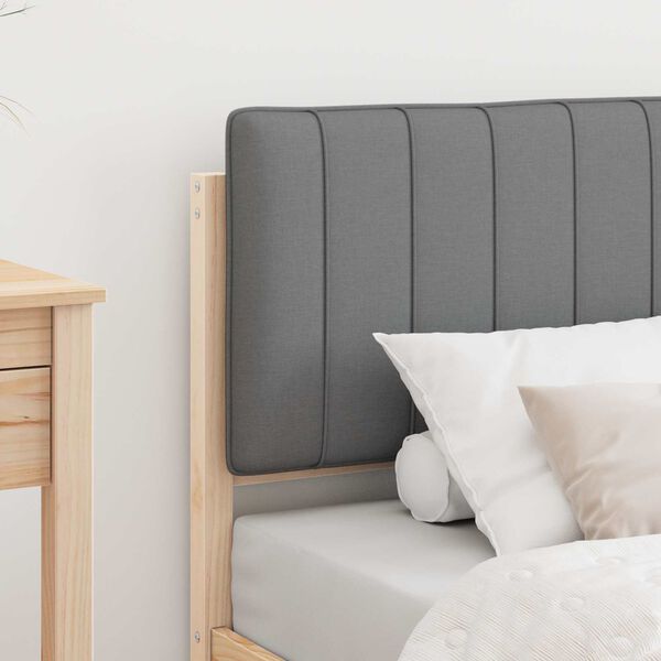 vidaXL Ramka łóżka z tapicerowanym wezgłowiem Jasnoszary 75 x 190 cm