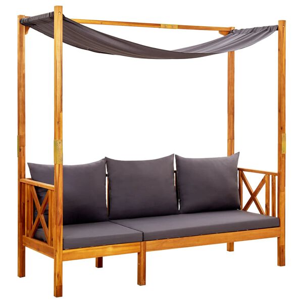 vidaXL Ogrodowa ławka ze stolikiem i podnóżkami, drewno akacjowe