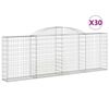 vidaXL Kosze gabionowe, 30 szt, 300x30x100/120cm, galwanizowane żelazo