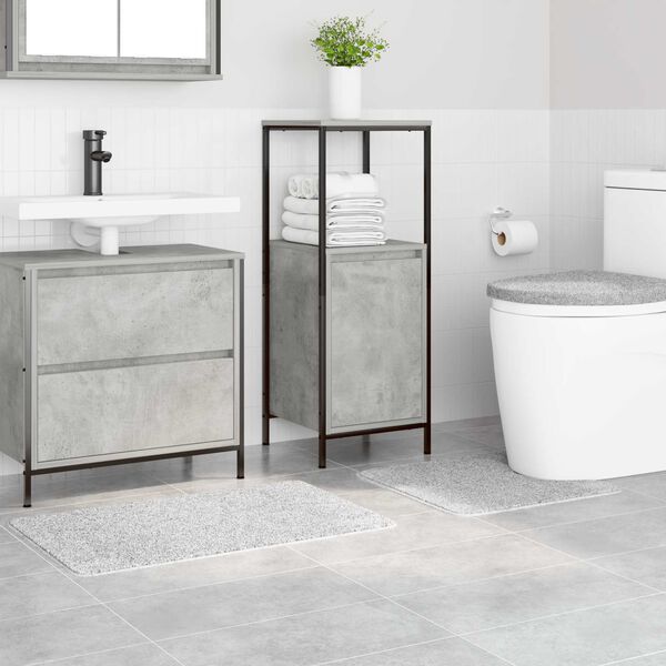 vidaXL Zestaw mat łazienkowych antypoślizgowych 3 pcs Szary PP