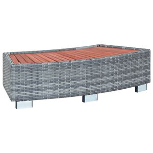 vidaXL Stopień do spa, szary, 92 x 45 x 25 cm, polirattanowy
