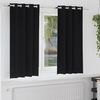 vidaXL Firany blackout z k&oacute;łkami 2 pcs Czarny 175 x 140 cm Poliester