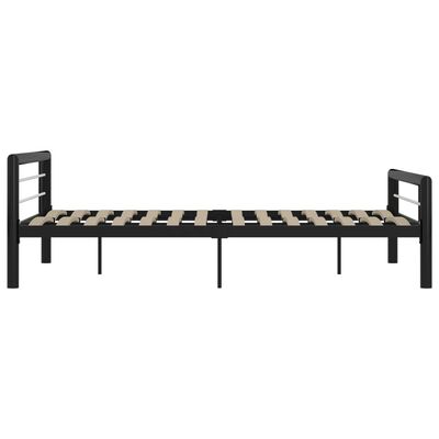 vidaXL Rama łóżka, czarno-biała, metalowa, 160 x 200 cm