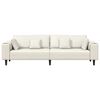 vidaXL Sofa welurowa z poduszką Kremowy 208 cm Aksamit