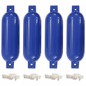 vidaXL Odbojnice do łodzi, 4 szt., niebieskie, &Oslash; 14x50 cm, PVC