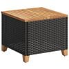 vidaXL Stolik ogrodowy, czarny, 45x45x37 cm, polirattan i akacja