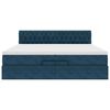 vidaXL Ł&oacute;żko otomana z materacami i diodami LED Ciemnoniebieski