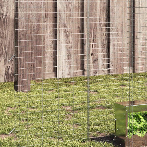 vidaXL Klatka dla kr&oacute;lika Srebrny 400 x 100 x 210 cm