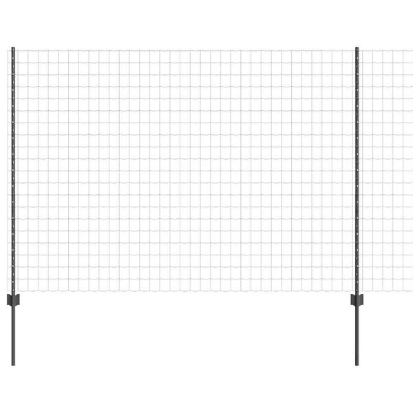 vidaXL Ogrodzenie z słupkiem Szary 1,6 x 10 m Stal i PVC
