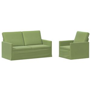 vidaXL Zestaw Sof 2 pcs Jasnozielony Welur