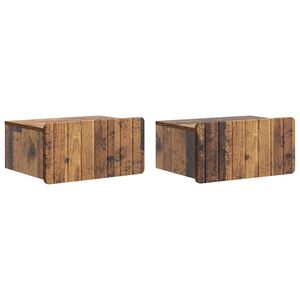 vidaXL Wisząca Szafka Nocna 2 szt. Stare drewno 49 x 34,5 x 24 cm