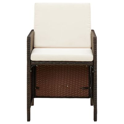 vidaXL Krzesła ogrodowe z poduszkami, 4 szt., brązowe, polirattan