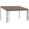 vidaXL Altana przyścienna, 4 x 3 m, taupe, tkanina