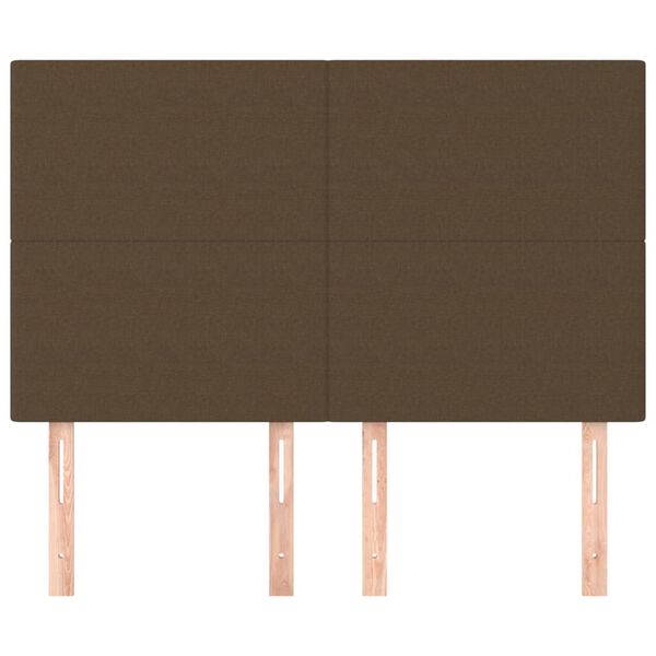 vidaXL Zagł&oacute;wek ciemnobrązowy 144x5x118/128 cm tkanina