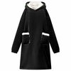 vidaXL Bluza-koc Czarny L Fleece i Flanela