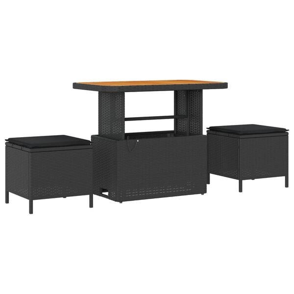 vidaXL Zestaw Sof na Ogr&oacute;d z poduszką 8 pcs Czarny Polirattan