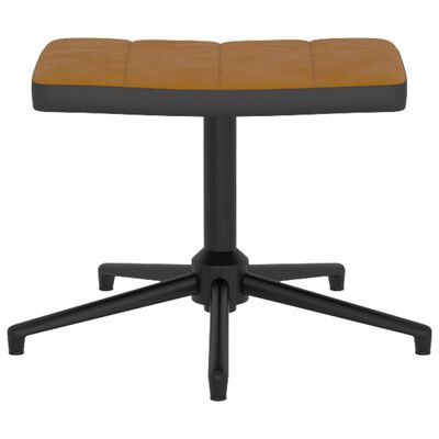 vidaXL Fotel z podnóżkiem, brązowy, aksamit i PVC