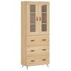 vidaXL Witrynka, dąb sonoma, 69,5x34x180 cm, materiał drewnopochodny
