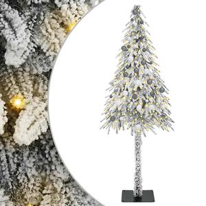 vidaXL Choinka z 300 diodami LED z podstawą Biały 210 cm PE i stal