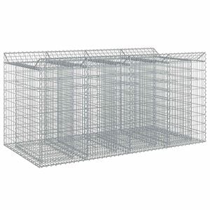 vidaXL Podniesione ł&oacute;żko gabionowe 2 szt. 200 x 100 x 100 cm srebrny