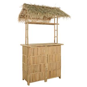 vidaXL St&oacute;ł barowy na zewnątrz Naturalny 115 x 95 x 215 cm Bambus