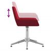 vidaXL Obrotowe krzesło stołowe, winna czerwień, obite tkaniną