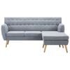 vidaXL Sofa z leżanką, obita tkaniną, 171,5x138x81,5 cm, jasnoszara