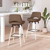 vidaXL Stołki barowe, 2 szt., kolor taupe, tapicerowane tkaniną